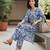 Blue printed co-ord set for women