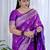 Purple ethnic motifs woven design zari banarasi saree
