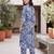 Blue printed co-ord set for women