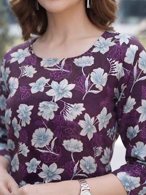 Purple printed co-ord set for women 3