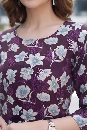 Purple printed co-ord set for women
