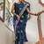Blue floral kutchi embroidery muga saree