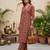 Maroon printed co-ord set for women