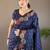 Blue woven design zari silk cotton banarasi saree