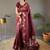 Maroon woven design zari silk cotton banarasi saree