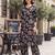 Black printed co-ord set for women
