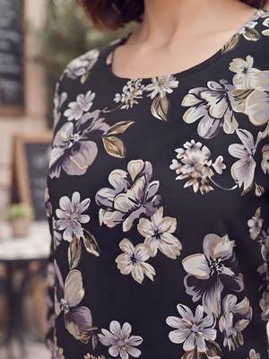 Black printed co-ord set for women 2