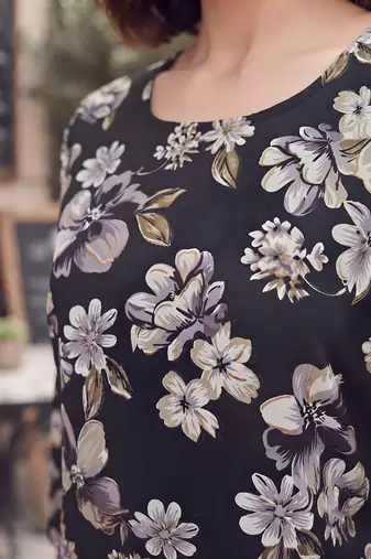 Black printed co-ord set for women