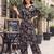 Black printed co-ord set for women