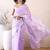 Lavender ethnic motifs woven design zari ready to wear banarasi saree