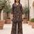 Brown printed straight co-ords set for women