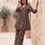 Brown printed straight co-ords set for women