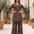Brown printed straight co-ords set for women