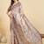 Beige floral silk blend designer tussar saree