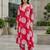 Women fuchsia pink printed  co-ord set for women
