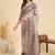 Beige ethnic motifs silk blend designer tussar saree