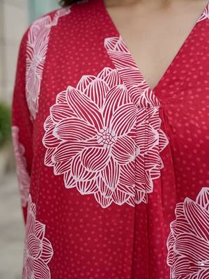 Women fuchsia pink printed  co-ord set for women 2