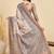 Beige ethnic motifs silk blend designer tussar saree