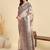 Beige ethnic motifs printed tussar saree