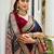 Navy blue navy blue soft silk siroski work saree with contrast blouse piece