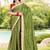 Green green moss crepe viscose zari border saree with contrast blouse piece