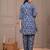 Navy blue printed cotton co-ord set for women