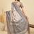 Beige ethnic motifs silk blend designer tussar saree