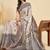 Beige ethnic motifs silk blend designer tussar saree