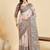 Beige ethnic motifs silk blend designer tussar saree