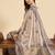 Beige ethnic motifs silk blend designer tussar saree