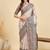 Beige ethnic motifs silk blend designer tussar saree