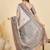 Beige ethnic motifs silk blend designer tussar saree