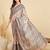 Beige floral printed tussar saree