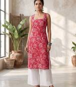 Pink floral printed co-ord set for women