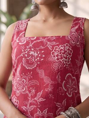 Pink floral printed co-ord set for women 3