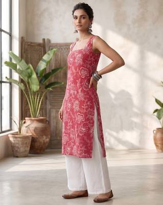 Pink floral printed co-ord set for women 4