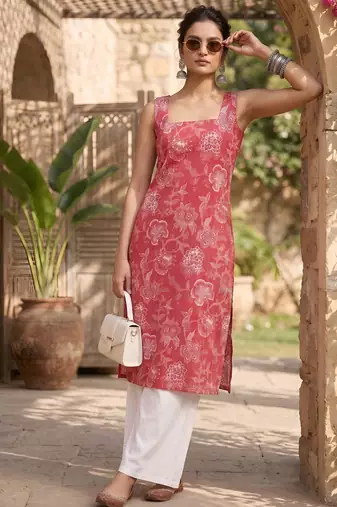 Pink floral printed co-ord set for women