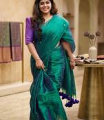 Teal tissue saree