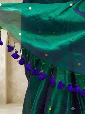 Teal tissue saree 2