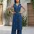 Blue floral printed co-ord set for women