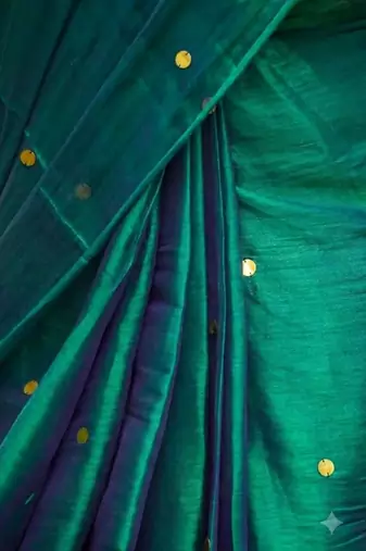 Teal tissue saree