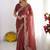 Maroon embellished embroidered poly georgette heavy work saree