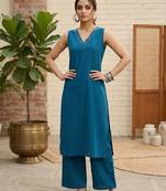 Teal blue co-ord set for women
