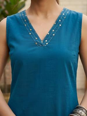Teal blue co-ord set for women 2