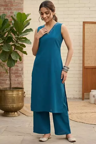 Teal blue co-ord set for women