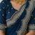 Navy blue embellished embroidered poly georgette heavy work saree