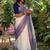 Off white zari pure cotton khadi saree