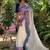 Off white zari pure cotton khadi saree