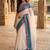 Off white zari pure cotton khadi saree