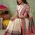 Off white striped pure cotton khadi saree